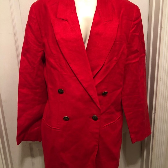 Linen Red Blazer - Picture 2 of 3